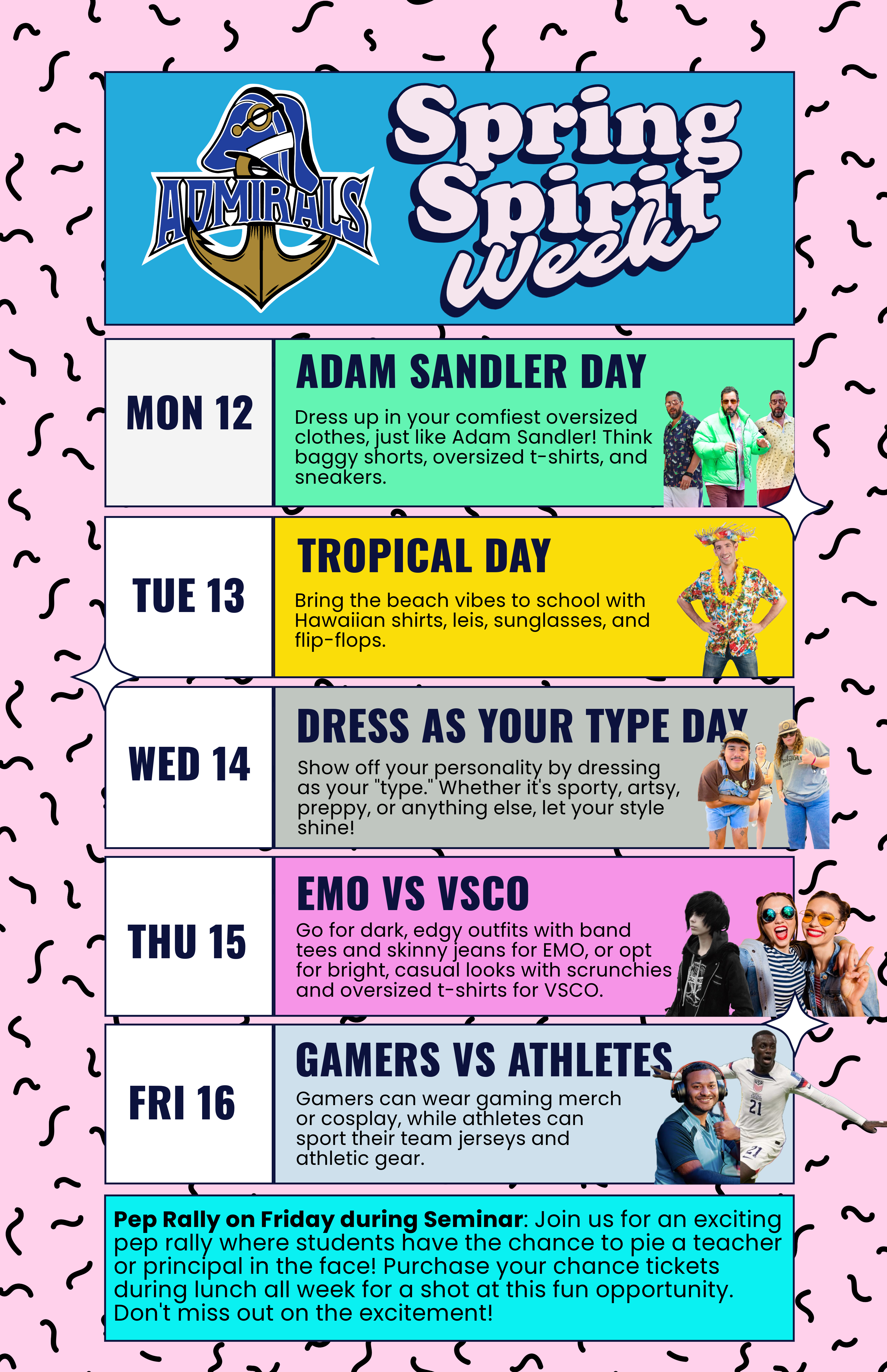 Spring Spirit Week Activities 2025